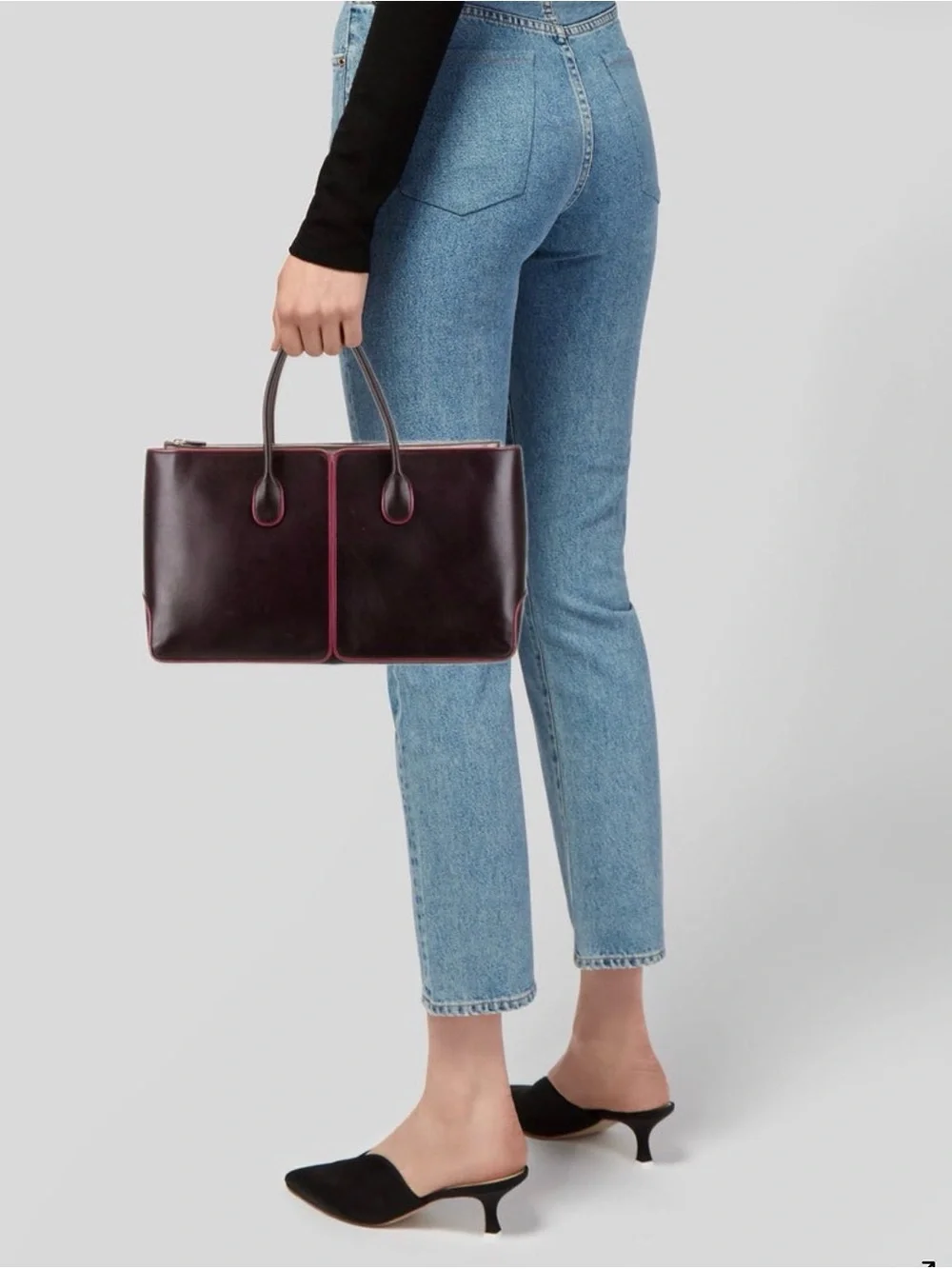 Tod’s Purple Leather Zip Top tote